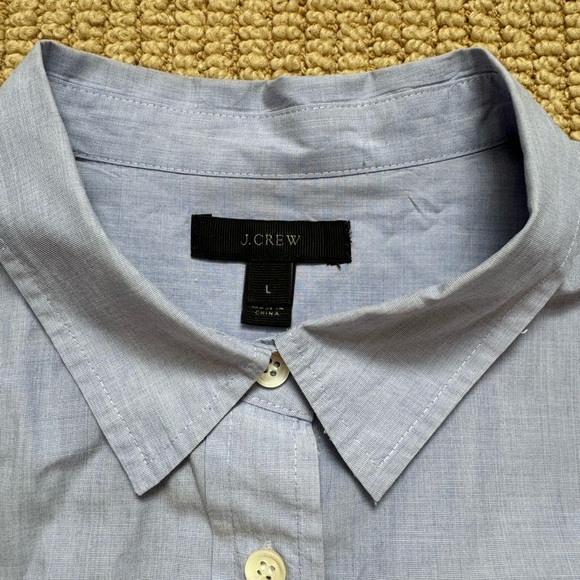J Crew women’s cotton poplin shirt - oversized - L - heathered light blue - Picture 8 of 11